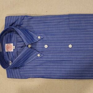 J Press Oxford Shirt Blue/Beige Stripe